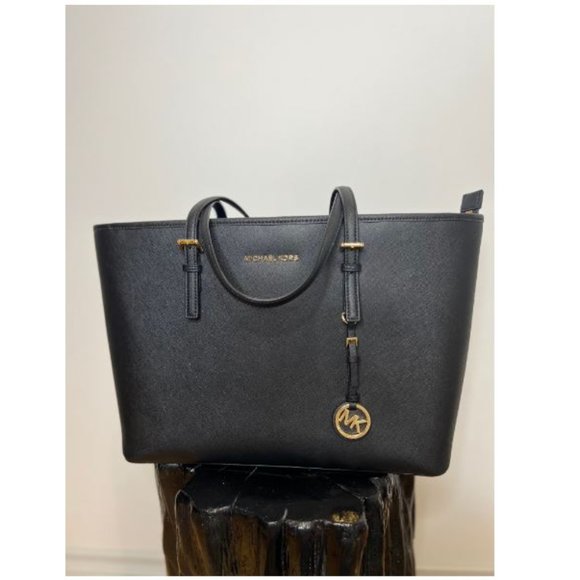 Michael Kors Handbags - Michael Kors Womens Leather Tote Bag Shoulder Strap One Size Black